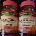 x2 Nature's Truth Hair, Skin & Nails Gummies, 2500 mcg Biotin, 80 Gummies, 12/23