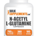 BulkSupplements.com N-Acetyl L-Glutamine Capsules - Glutamine Supplement, L Glutamine Capsules - Gut Health & Recovery, Glutamine 750mg - Gluten Free, 2 Capsules per Serving, 360 Capsules
