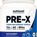 Nutricost Pre-X, Xtreme Pre-Workout Complex Powder, Blue Raspberry, 60 Servings