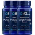 Life Extension Water-Soluble Pumpkin Seed Extract, 60 Vegetarian Capsules 3 Pack