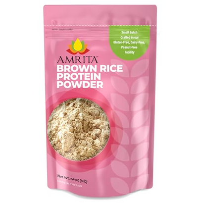 Amrita Brown Rice Protein Powder - Unflavored Vegan Protein Powder - Non-GMO, Gluten-Free, and Soy-Free - Plant-Based Protein - 73 Servings, 4 lb