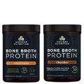 Ancient Nutrition Bone Broth Protein Powder, Salted Caramel, 20 Servings + Bone Broth Protein Powder, Chocolate, 20 Servings