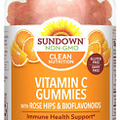 Sundown Vitamin C Gummies with Rosehips, Citrus Bioflavonoids, Non-GMO, 90 Count