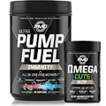 PMD Sports Ultra Pump Fuel Insanity - Pre Workout - Cherry Bombsicle (30 Servings) Sports Omega Cuts Elite Thermogenic Fat Burner (90 Softgels)