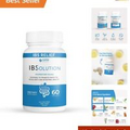 Pure Vegan IBSolution Supplement - Constipation Diarrhea Gas Bloating - 60 ct
