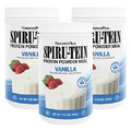 Natures Plus SPIRU-TEIN, Vanilla - 2.12 lbs, Pack of 3 - Spirulina Protein Powder - Vitamins & Minerals for Energy - Vegetarian, Gluten Free - 96 Total Servings