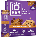 IQBAR Brain and Body Protein Bars - Almond Butter Chip Keto Bars - 4 Count Energy Bars - Vegan Snack