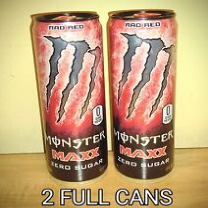 2X RARE 2019 Monster Energy Drink MAXX RAD RED Discontinued FULL 12oz CANS