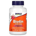 Now Foods Biotin 5 000 mcg 120 Veg Capsules GMP Quality Assured, Kosher, Vegan,