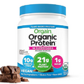 Orgain Organic Vegan Protein + 50 Superfoods Powder, Creamy Chocolate Fudge - 21g Plant Based Protein, 10g Prebiotic Fiber, No Lactose Ingredients, Gluten Free, No Added Sugar, Non-GMO, 1.12 lb