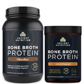 Ancient Nutrition Bone Broth Protein Powder, Chocolate, 40 Servings + Beef Bone Broth Protein Powder, Salted Caramel, 20 Servings