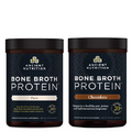 Ancient Nutrition Bone Broth Protein Powder, Pure, 20 Servings + Bone Broth Protein Powder, Chocolate, 20 Servings