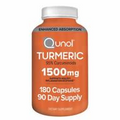 Qunol Turmeric Curcumin 1500mg with Bioprene Capsules - 180 Count