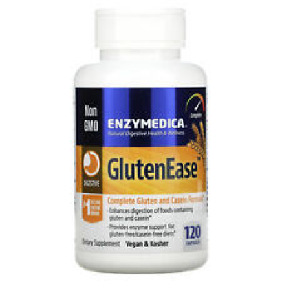 Enzymedica GlutenEase 120 Capsules Casein-Free, Dairy-Free, Egg-Free,