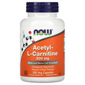 Now Foods Acetyl-L Carnitine 500 mg 100 Veg Capsules GMP Quality Assured, Vegan,