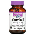 Bluebonnet Nutrition Vitamin E 200 IU 100 Softgels Egg-Free, Fish Free,