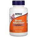 Now Foods Brain Attention Natural Chocolate Flavor 60 Chewables GMP Quality