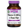 Vitamin C-500 mg & Rose Hips , 90 Vegetable Capsules