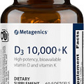 Metagenics Vitamin D3 10,000 IU with Vitamin K2 - Vitamin D Supplement for Healt