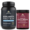 Ancient Nutrition Bone Broth Protein Powder, Vanilla, 40 Servings + Multi Collagen Protein Powder, Unflavored, 45 Servings