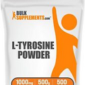 L-Tyrosine Powder, 500g BULKSUPPLEMENTS, 1000mg/Serving, 500 Servings, 4¢/Serv