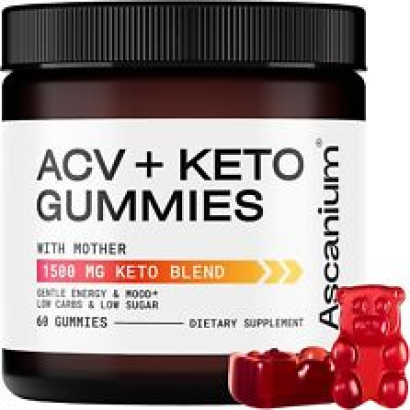 Ascanium Keto ACV Gummies 1500mg - Low-Sugar & Low-Carbs Apple Cider Vinegar wit