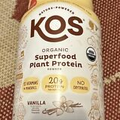 KOS Organic Plant Protein - Vanilla 20 g protein 19.6 oz Powder Exp-06/2025