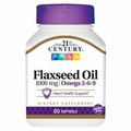 Flaxseed Oil 1000 mg 60 Softgels By 21st Century