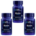 Lot of 3 Life Extension Biotin 600 mcg Healthy Hair Strong Nails 100 Capsules