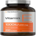 Horbaach Vitamin E 1000 IU Softgel Capsules,  Non-Gmo, Gluten Free, 200 Count