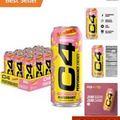C4 Energy Drink: STARBURST Strawberry, Sugar Free Pre Workout - Pack of 12