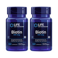 Lot of 2 Life Extension Biotin 600 mcg Healthy Hair Strong Nails 100 Capsules