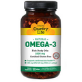Omega 3 Fish Body Oils 1000 MG 50 Sftgls By Country Life