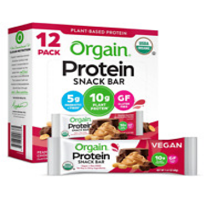 Orgain Organic Plant Based Protein Bar, Peanut Butter Chocolate Chunk - 10g...