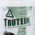 Body Nutrition Protein Powder - Trutein Naturals Dark Chocolate 4lb Whey, Casein & Egg White - Natural Low Carb Keto Friendly Drink - Lean Muscle Builder, Weight Loss, Workout, Recovery