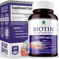1 Body Biotin Supplement - 10,000 mcg - Hair, Skin & Nails Health Formula