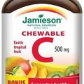 Jamieson Chewable Vitamin C 500 mg - Tropical Fruit, 120 tablets