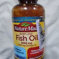 JUMBO Nature Made Fish Oil 1000mg, (300mg Omega 3) 320 Gels Exp 07/25