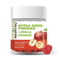Nature's Key Apple Cider Vinegar Gummies -1000mg 60 Count, for Weight Loss, Digestion, Natural Detox & Cleanse | Vegan, Non-GMO, Gluten Free| with Folic Acid Vitamin B6 B12 Beetroot Pomegranate