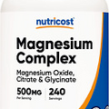 Magnesium Complex 500Mg, 240 Capsules - Magnesium Oxide, Citrate, and Glycinate