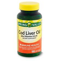 Spring Valley Cod Liver Oil Plus Vitamin A & D Softgels 100 Count - 03/25