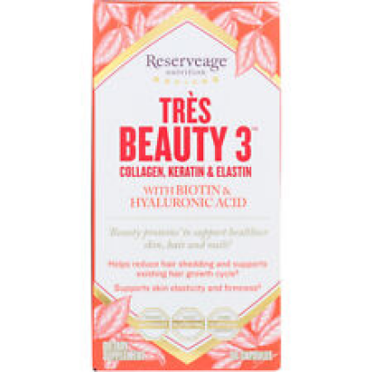Reserveage Nutrition Tres Beauty 3 Collagen Keratin Elastin 90 Capsules