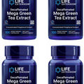 4 PACK Life Extension Decaffeinated Mega Green Tea Extract 100 Veg Capsules