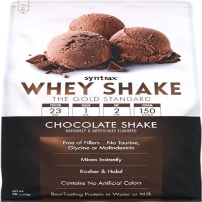 Syntrax Nutrition Whey Shake Protein Powder, Cold Filtered & Undenatured Whey Protein Blend, Chocolate Shake, 5 lbs