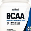 Nutricost BCAA Powder 90 Servings (Unflavored) - 6000mg Per Serving