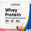 Nutricost Whey Protein Concentrate (Strawberry Milkshake) 5LBS - Gluten Free & Non-GMO