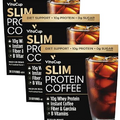 VitaCup Slim Protein Coffee for Diet Support, Instant Coffee w/Whey Protein Powder, B Vitamins & Fiber, Dietitian Developed for Performance and Taste, Make as Iced Coffee or Shake, 3 Bags, 11oz Each
