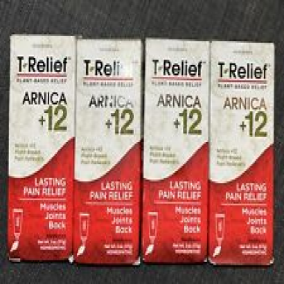 4 MediNatura T-Relief Arnica +12 Lasting Pain Relief 2 oz Gel Exp/10/2025