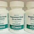 Cypress Magnesium Oxide 400mg Tablets 120ct -3 Pack- Expiration Date 06-2025