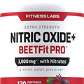 Fitness Labs Nitric Oxide Beet Root Capsules | with Nitrates | 120 Count | Nitric Oxide Precursor | Beetfit Pro | Vegetarian, Non-GMO, Gluten Free Supplement